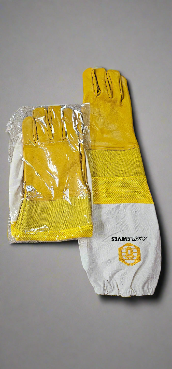 Cowhide Beekeeping Gloves - Castle Hives